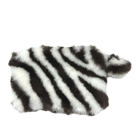 NWT Pottery Barn teen Fur Pouch small zebra - Picture 1 of 7
